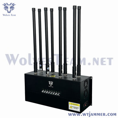 Desktop Signal Jammer 20W 8-Channel High Gain Antenna Wireless Signal Blocker