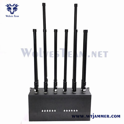 100W 12 Band Desktop Cellular Blocker Jams GPS L1 L2 and All 2g to 5g Bands