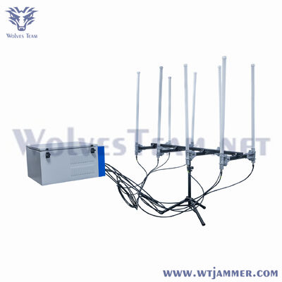 휴대용 9 대역 450W 신호 방해기 2.4G 5.8G 와이파이 블루투스 3G 4G 5G 커버리지 최대 1km