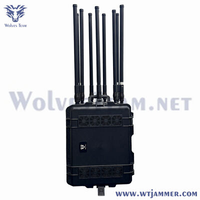10 채널 600W 고전력 트롤리 신호 방해기 블록 2G / 3G / 4G / 5G / WiFi / GPS