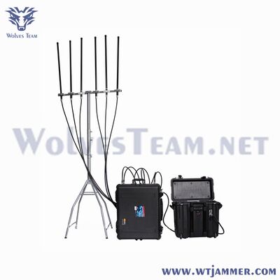 6 채널 300W 고전력 신호 방해기 - 블록 2G / 3G / 4G / WiFi / GPS
