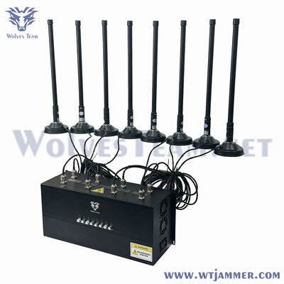 12 밴드 고전력 데스크톱 GPS/WiFi/드론 신호 차단기, 보안 사이트에 대한 50-300m 커버리지