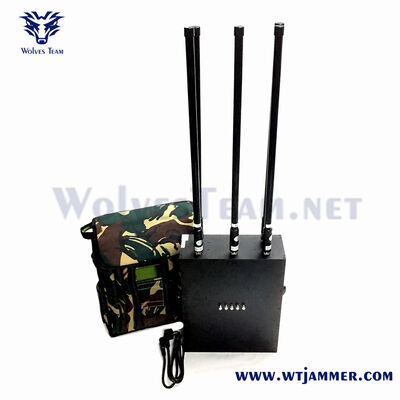 방수 및 휴대용 90W 고전력 안티 드론 배낭 제머 5 대역 GPS Wi-Fi 5.8G