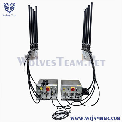 100W High-Power 10-Channel Full-Spectrum Portable Signal Jammer with Omnidirectional 360° Coverage