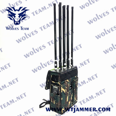내구성 있는 군사용 고전력 GPS WIFI5.8G 드론 신호 차단기 방수 배낭 UAV 차단기