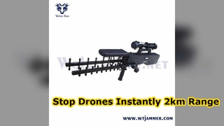 UAV 대책 총 30W 100‑240VAC 반대 무인 항공기 및 기밀용 휴대용 RF 억제 장치